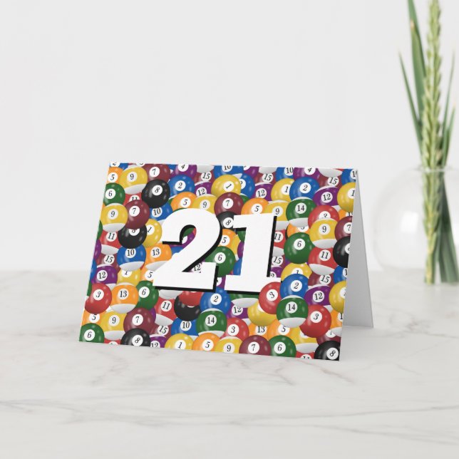 Carte Billiard Balls Pour 21E Anniversaire (Devant)