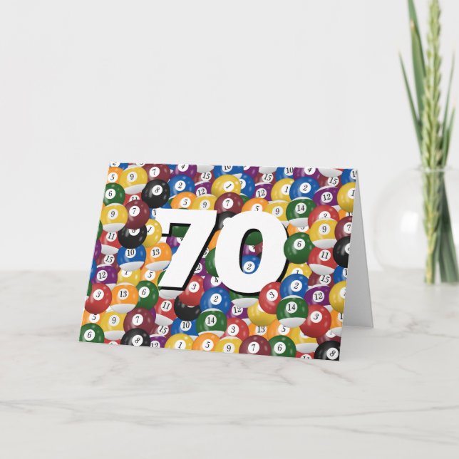 Carte Billiard Balls Pour 70e Anniversaire (Devant)