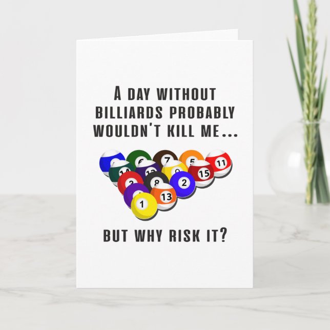 Carte Billiard Snooker Pool Billiards Drôle Idée cadeau (Devant)