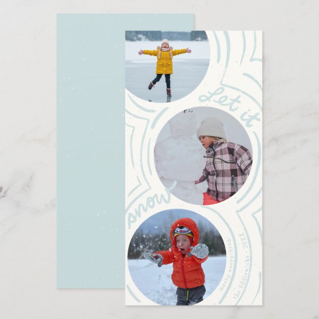 Carte Billowy Snow- Tall Holiday Photo Card (Devant / Derrière)