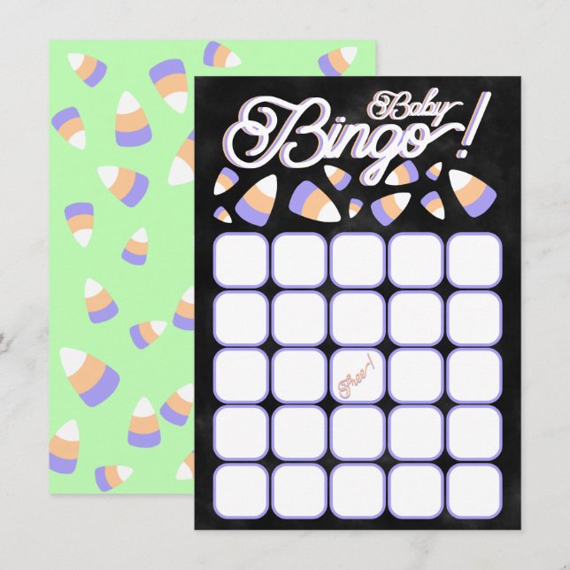 Carte Bingo baby shower (Devant / Derrière)