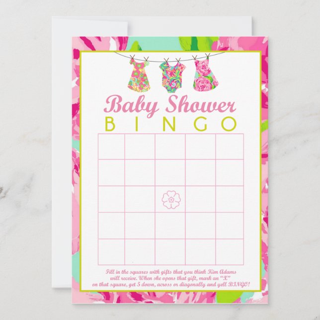 Carte Bingo baby shower (Devant)