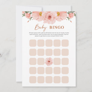 Carte BINGO Baby Shower Fleur de Pêche