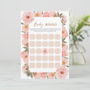 Carte BINGO Baby shower Floral de Pêche Exquise