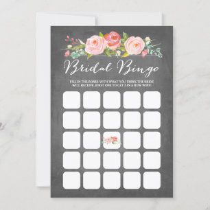 Carte Bingo de la fête de mariage dans le jardin de rose