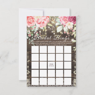 Carte Bingo de mariage Mariage rustique