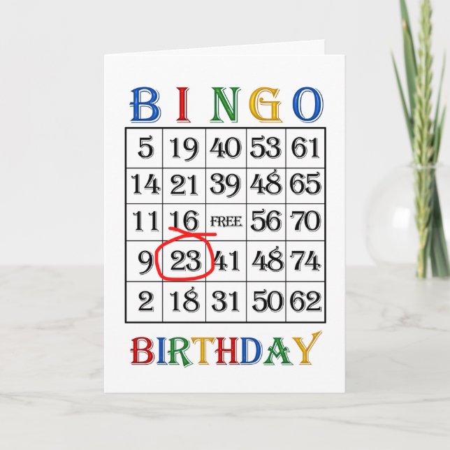 Carte Bingo du 23e anniversaire (Devant)