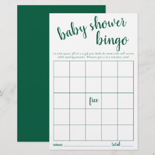 Carte Bingo simple Neon Green Baby shower Jeu