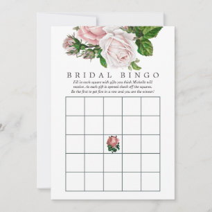Carte Bingo vintage Blush et Burgundy Floral