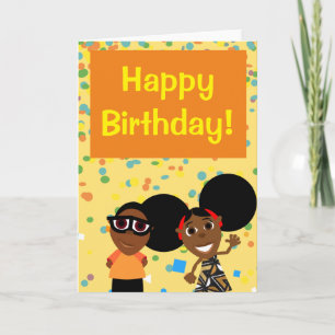 Carte Bino and Fino Birthday Card Confetti
