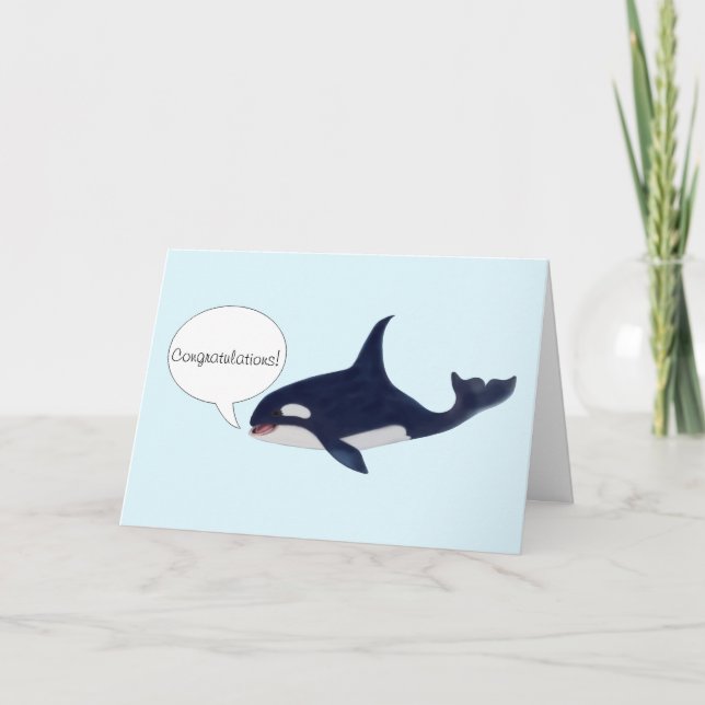 Carte Biologiste de la marine de baleine Félicitations (Devant)