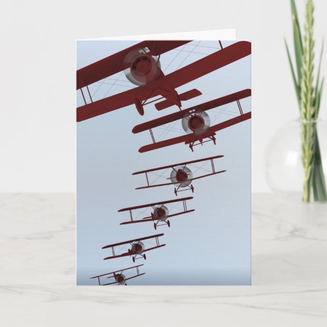 Carte Biplane rétro (Devant)