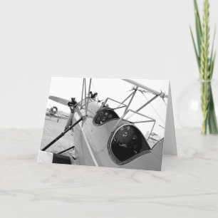 Carte Biplanes Cockpit Noir et Blanc