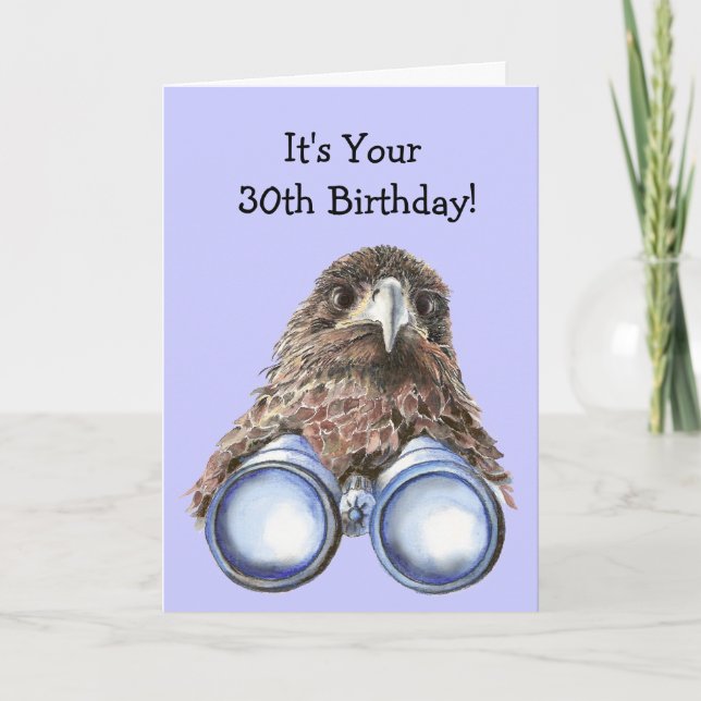 Carte Bird Watcher 30e Birthday Humor Over the Hill (Devant)