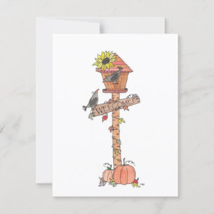 Carte Birdhouse Thanksgiving