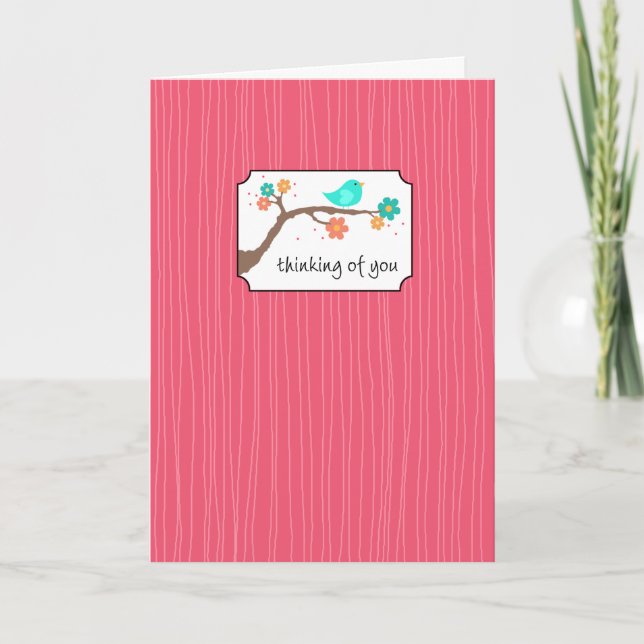 Carte Birdie sur la branche - pensant à vous (Devant)