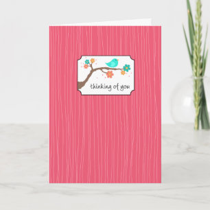 Carte Birdie sur la branche - pensant à vous