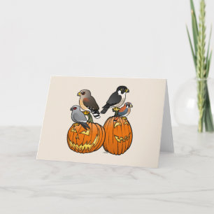 Carte Birdorable Raptors sur des citrouilles