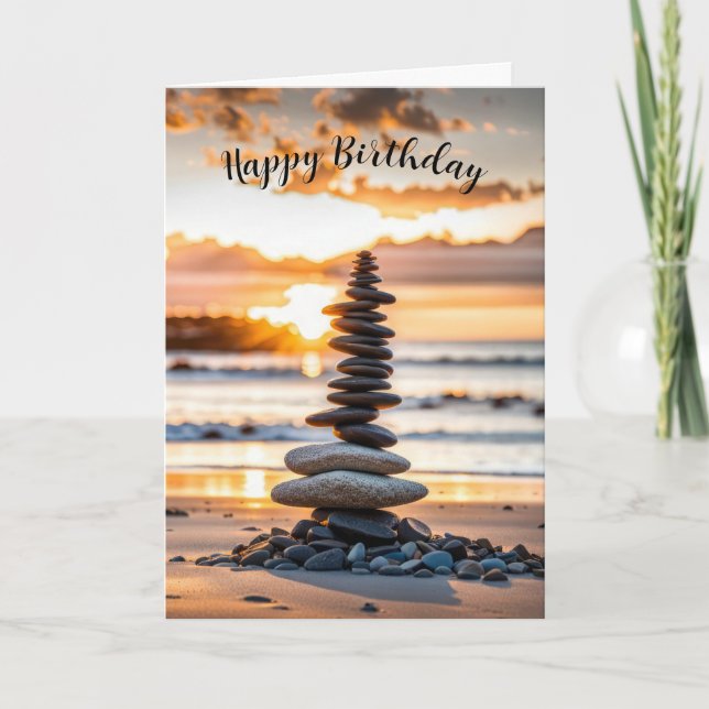 Carte Birthday Beach Cairn (Devant)
