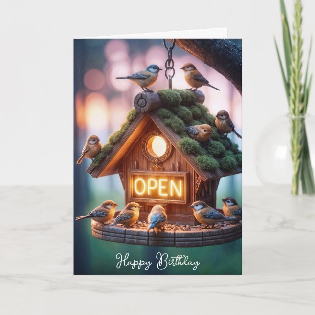 Carte Birthday Birthhouse with Neon Open Sign (Devant)