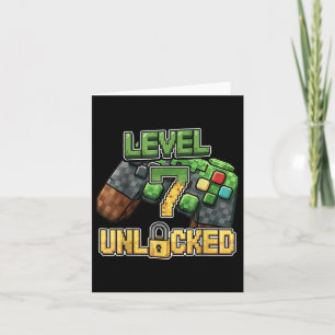 Carte Birthday Boy Shirt Level 7 Unlock 7th Birthday G