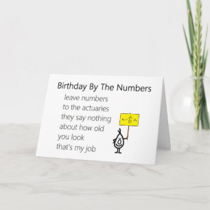 Carte Birthday By The Numbers - un poème d'anniversaire 