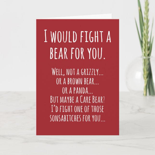 Carte Birthday Card Bear Fight (Devant)