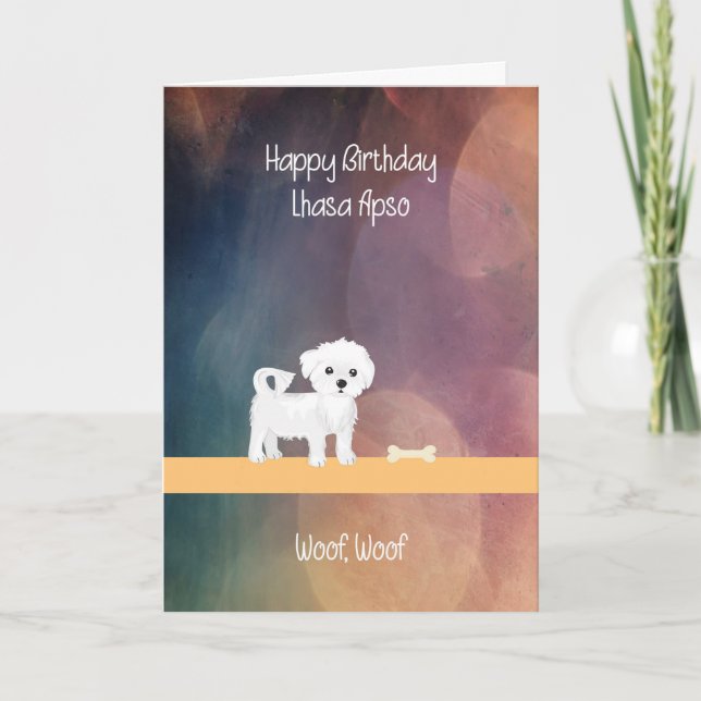 Carte Birthday Card for Lhasa Apso Dog (Devant)