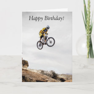 Carte Birthday Card: With Guy doing Bike Trick