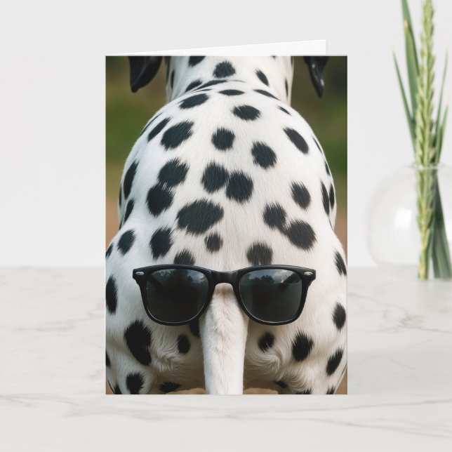 Carte Birthday Dalmatian With Sunglasses On Tail (Devant)