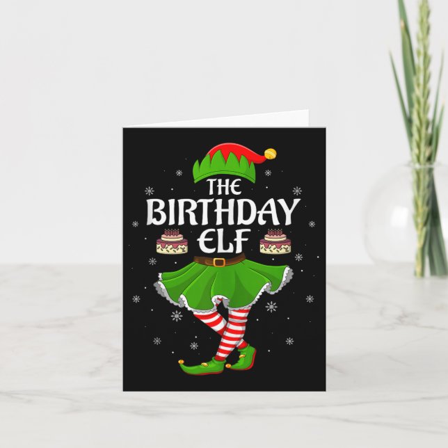 Carte Birthday Elf Christmas Family Girls Women Elf Squa (Devant)