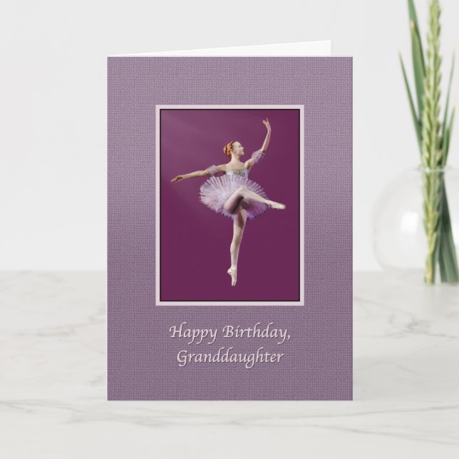 Carte Birthday, Granddaughter, ballerine à Purple (Devant)