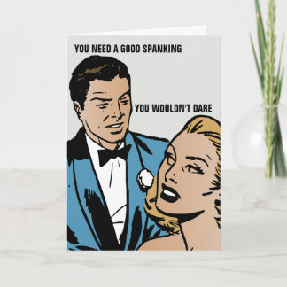 Carte Birthday greeting card wife girlfriend spanking 