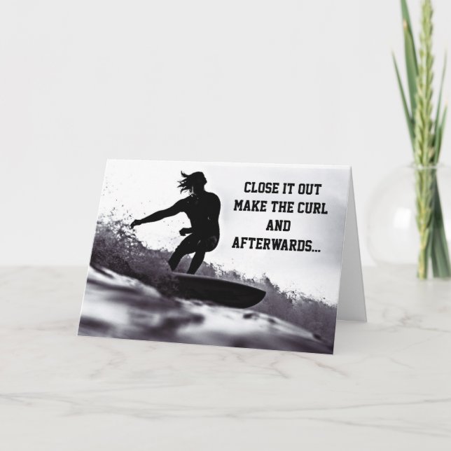 CARTE *BIRTHDAY* GREETINGS ***SURF STYLE*** JUST FOR YOU (Devant)