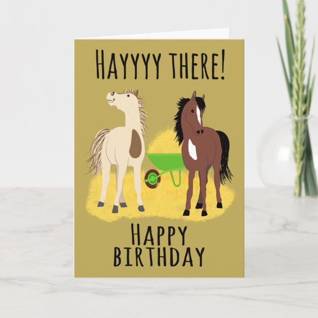 Carte Birthday Hayyy There Horses (Devant)