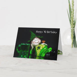Carte Birthday Irish Leprechaun et Bière