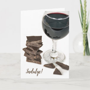 Carte birthday red wine and dark