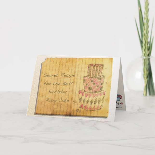 Carte Birthday Rum Cake (Devant)