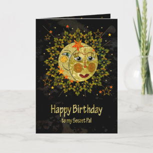 Carte Birthday, Secret Pal, SUN, MOON, STARS