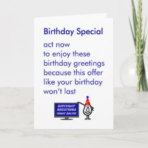 Carte Birthday Special - un poème d'anniversaire amusant