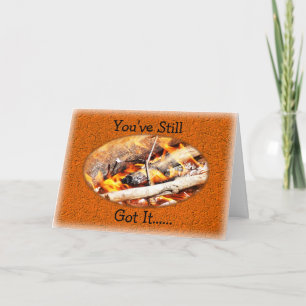Carte Biscuit au feu de camp Anniversaire ou toute occas
