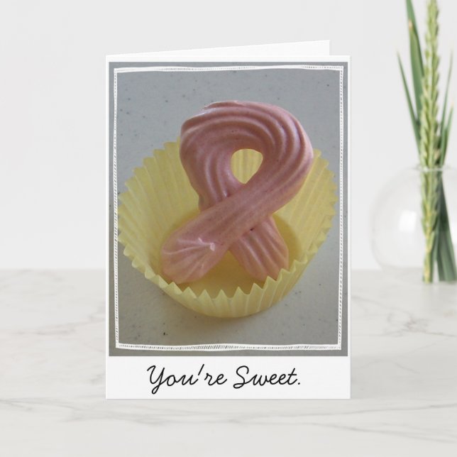 Carte Biscuit rose de ruban (Devant)