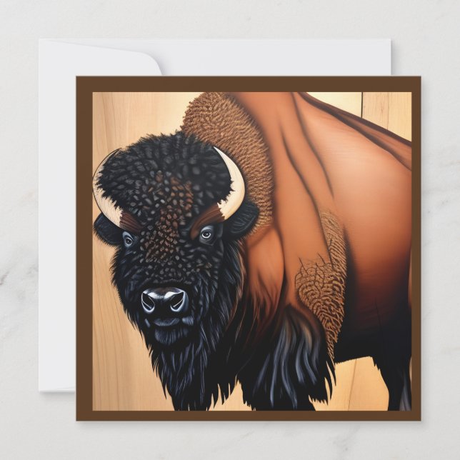 Carte Bison Majestic Des Prairies - Sauvage Et Gratuit (Devant)
