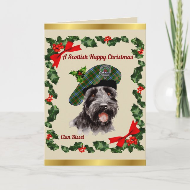 Carte Bisset Scottie Dog - Noël personnalisé (Devant)