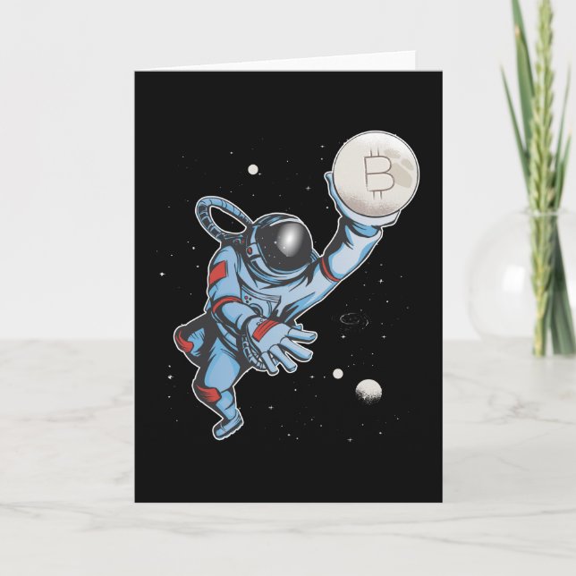 Carte Bitcoin à l'astronaute de lune (Devant)
