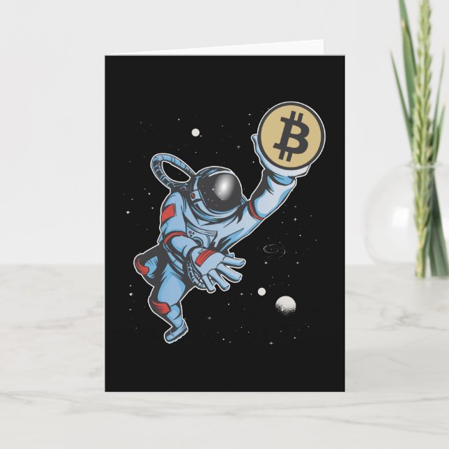 Carte Bitcoin à l'astronaute de lune (Devant)
