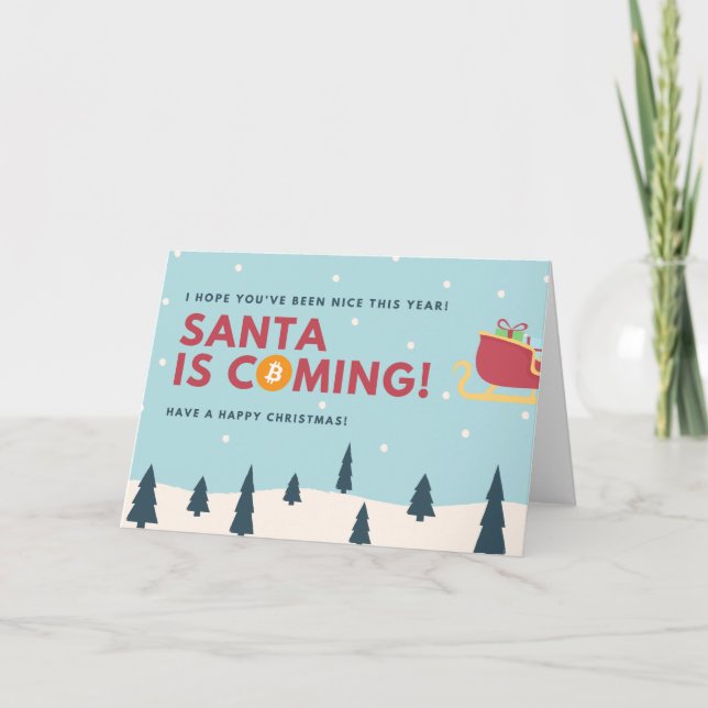 Carte Bitcoin Père Noël Ho Ho Hodl Crypto Blockchain (Devant)