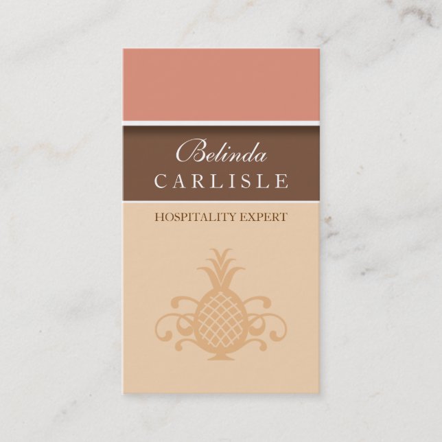 Carte Biz Perky Pineapple (Pêche) (Devant)
