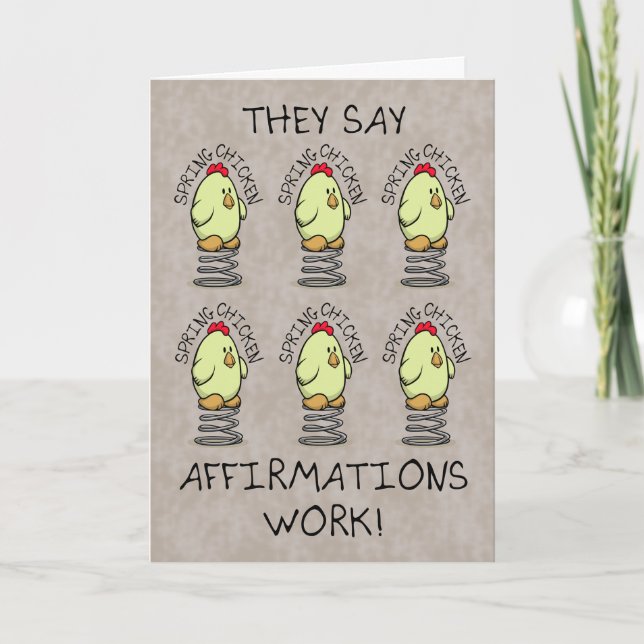 Carte Bizarre Voeux D'Anniversaire, Poulet De Printemps (Devant)