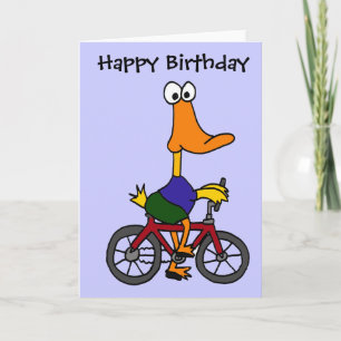 Carte BJ - Duck Riding Bicycle Cartoon